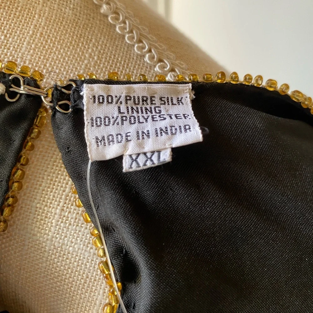 ❌SOLD❌ NWT VTG SCALA XXL FULLY SEQUIN BEADED EVENING BLOUSE BLACK AND GOLD PURE - Picture 8 of 11